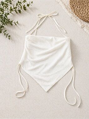 Cream Halter Bandana Top